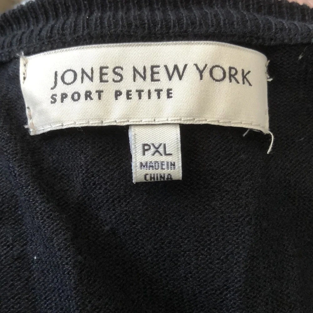 JONES NEW YORK LIGHTWEIGHT CARDIGAN SWEATER with cascading sequins NWOT sz XLP - Picture 6 of 6